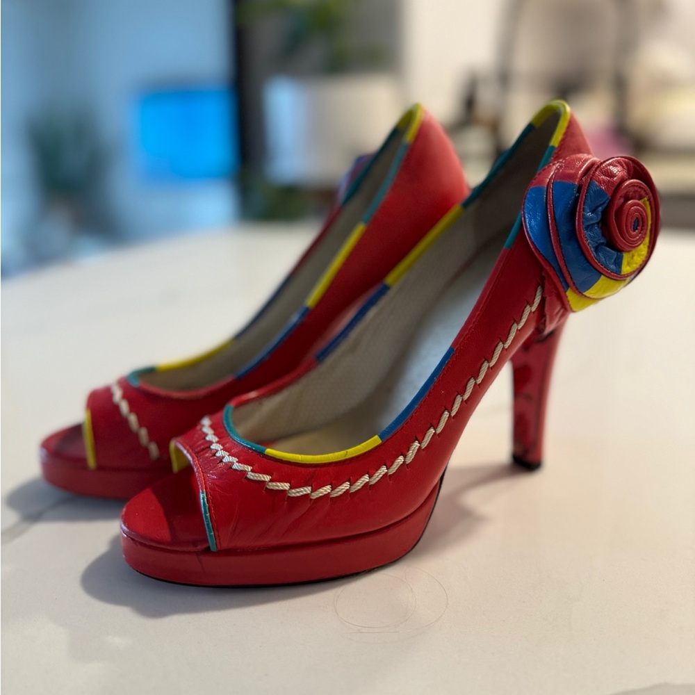Betsey Johnson Peep Toe Flower Pump